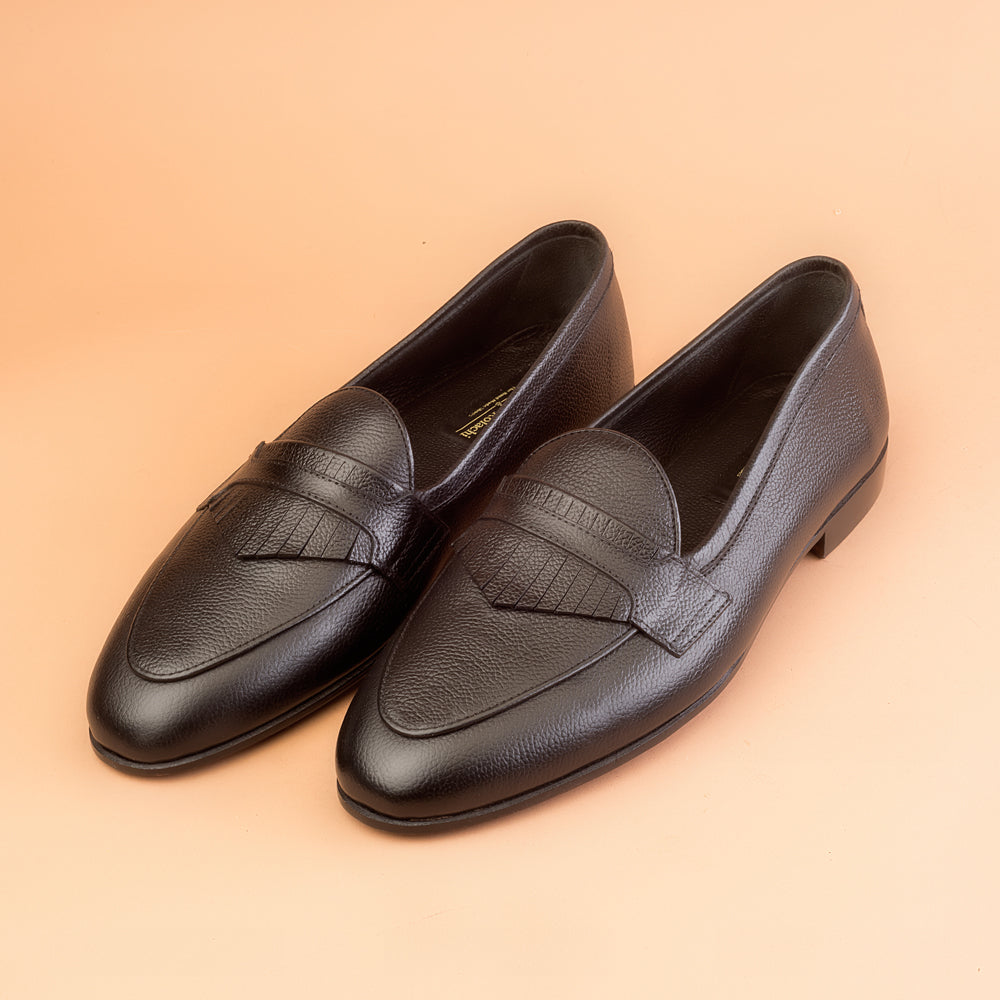 Black Kiltie Driving Loafers