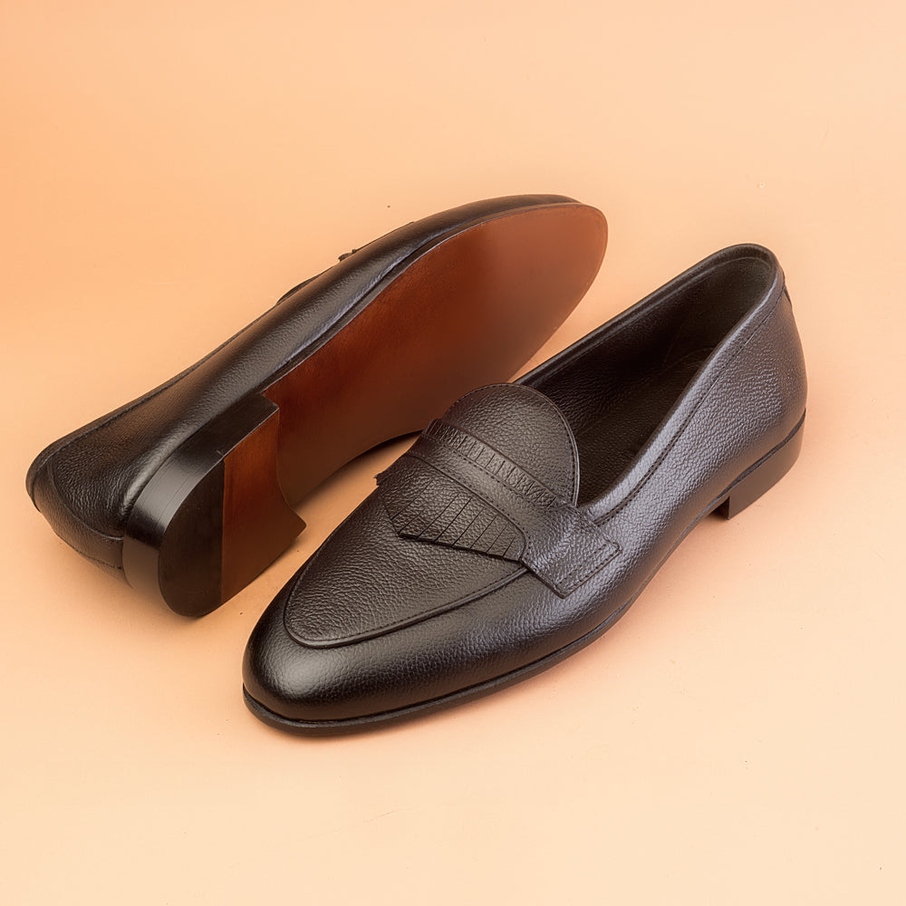 Black Kiltie Driving Loafers