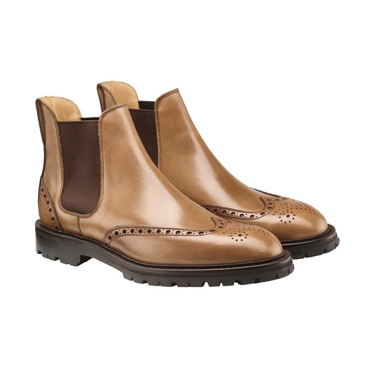 Harris Full Brogue Chelsea Boot – Sand Hurricane Hide | Pellevista