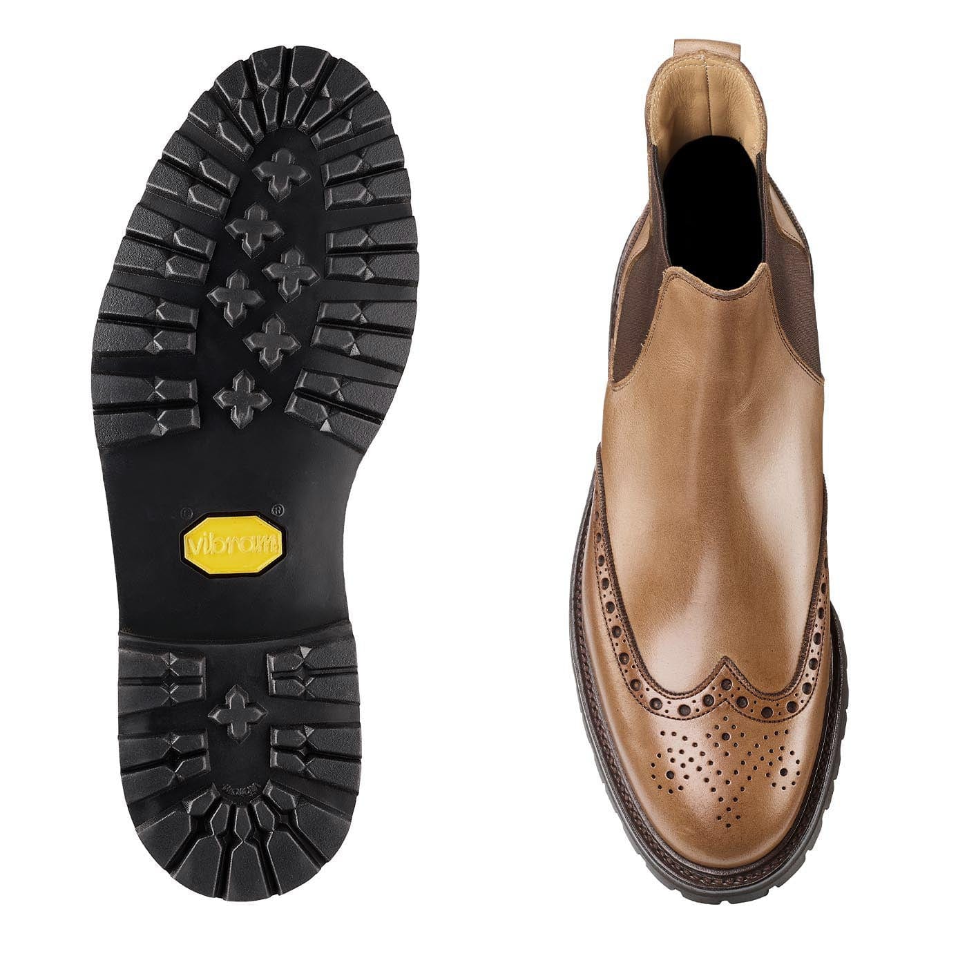 Harris Full Brogue Chelsea Boot – Sand Hurricane Hide | Pellevista