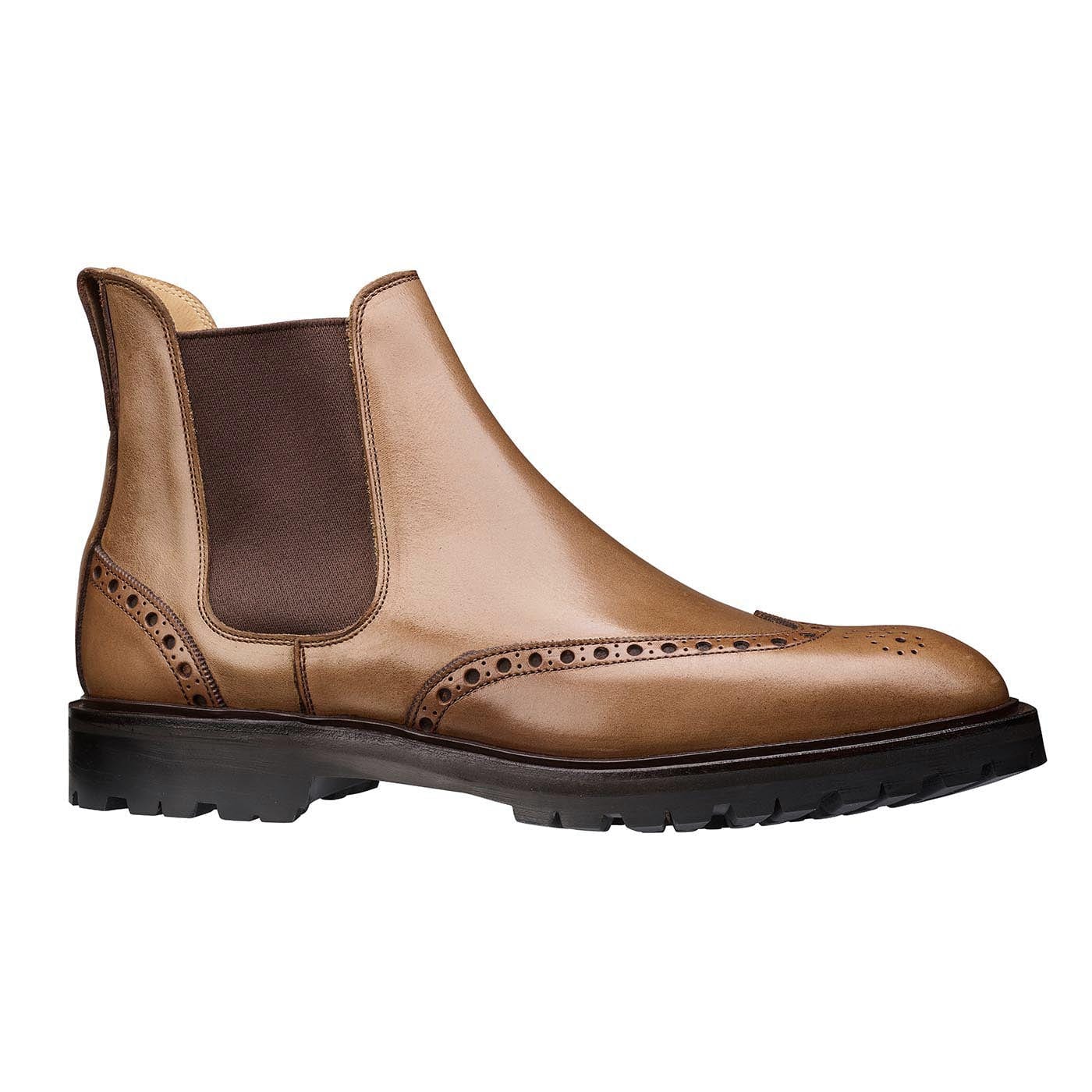 Harris Full Brogue Chelsea Boot – Sand Hurricane Hide | Pellevista