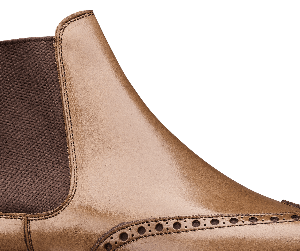 Harris Full Brogue Chelsea Boot – Sand Hurricane Hide | Pellevista