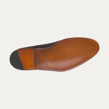 «Magnifico» Suede Tassel Loafer in Dark Brown