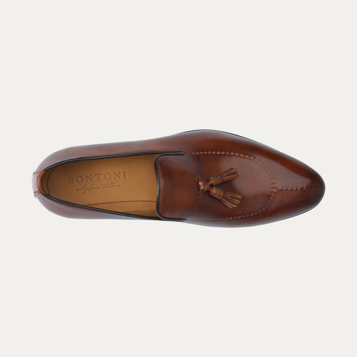 "Magnifico Reverse" Loafer with Tassels in Whisky