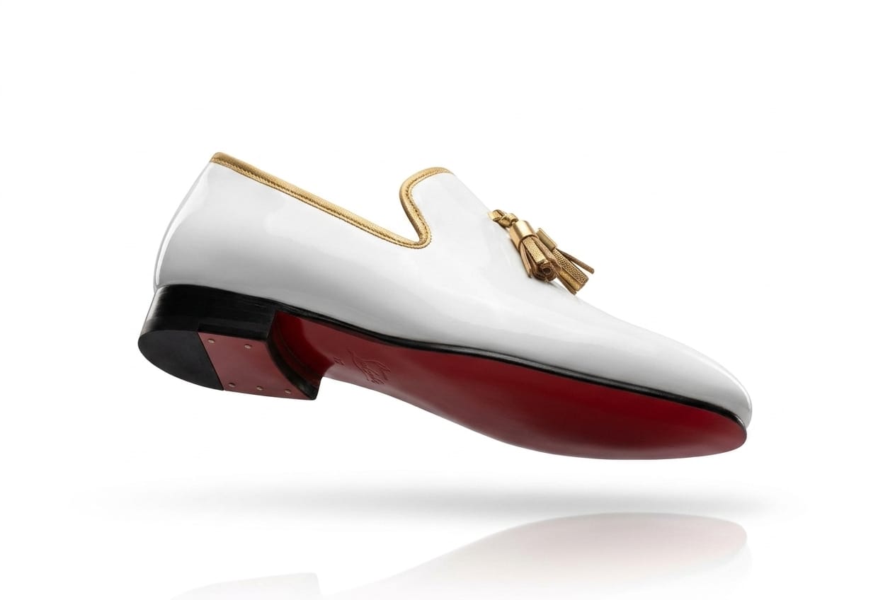 Pellevista Bianco Tassel Loafer - Gold Hardware & Red Sole