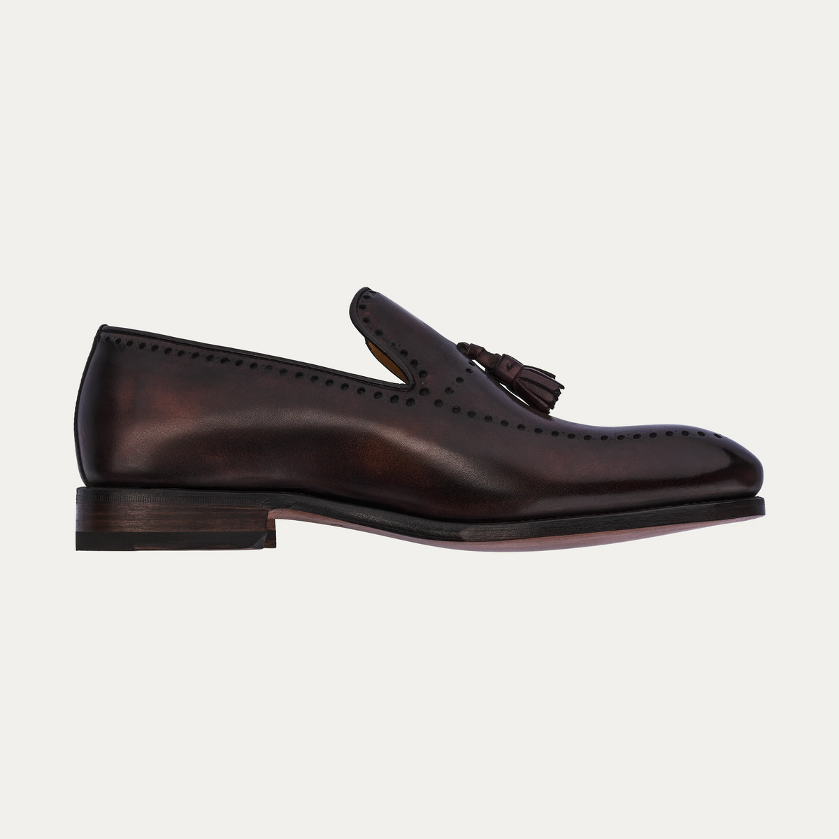 "Sallustio max" Loafer with hand-made Tassels in Aubergine Brown