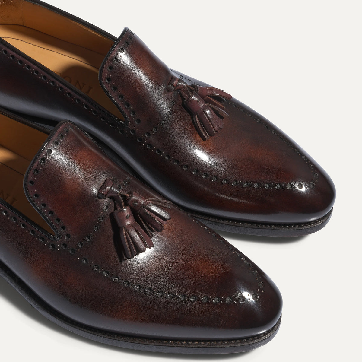 "Sallustio max" Loafer with hand-made Tassels in Aubergine Brown