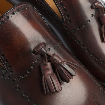 "Sallustio max" Loafer with hand-made Tassels in Aubergine Brown