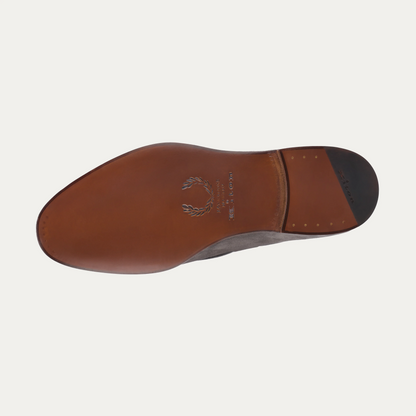 Suede Tassel Loafer in Grey