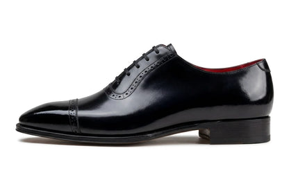 Handmade Black Leather style,s oxford Lace Up Office wear Wedding , Red Sole
