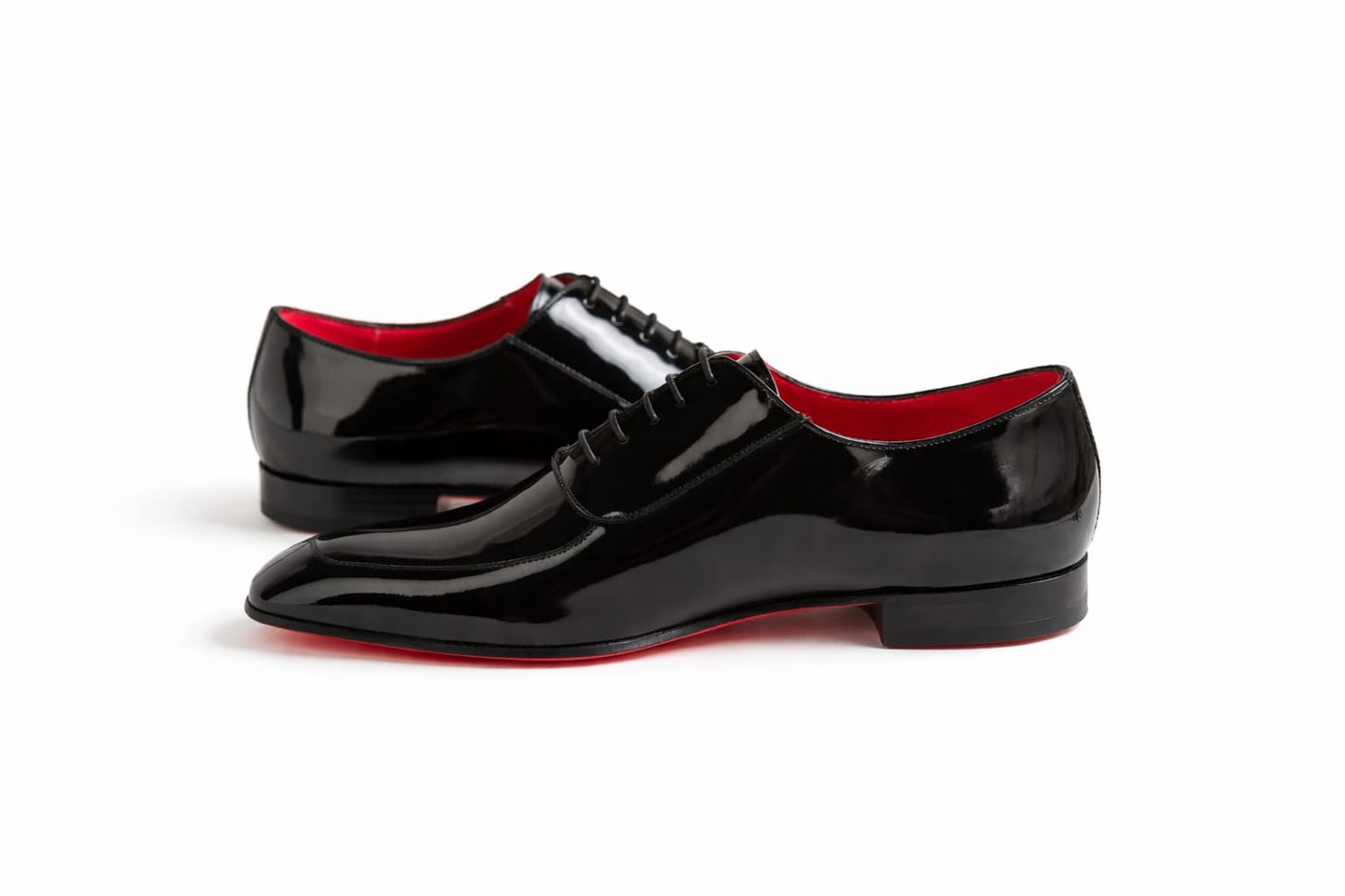 Pellevista Red Sole Patent Leather Oxford Shoes: Glossy Black  Dress Shoes