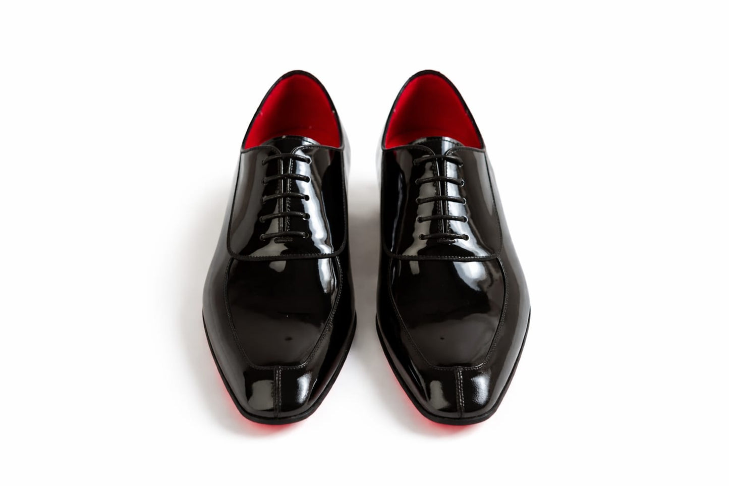 Pellevista Red Sole Patent Leather Oxford Shoes: Glossy Black  Dress Shoes