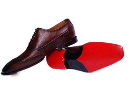 The Wingtip Carmine Patina Oxfords