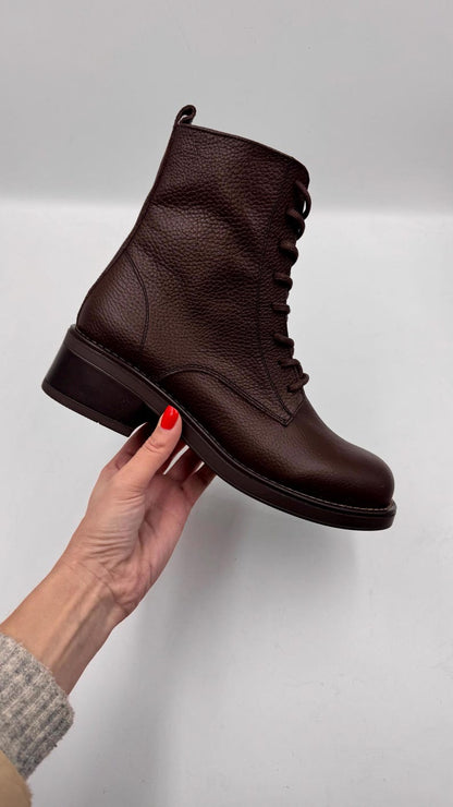 Women Low heel Half Boots with wide toe box | women's spring-autumn boots | lace-up ankle boots with zipper | custom boots