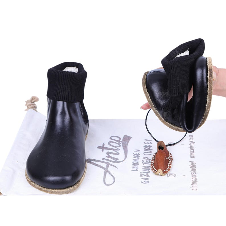 Wide Toe Box Barefoot Chelsea Boots: Black Leather, Zero Drop