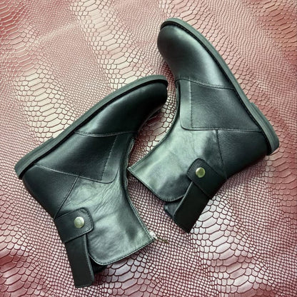 Wide Toe Leather Boots with Zipper, Anatomical Minimalist Shoes, Custom Color Options, Comfortable Everyday Footwear