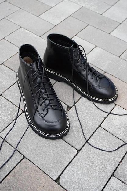 Black Barefoot shoes, barefoot ankle boots, mid calf leather boots men barefoot, handmade boots, zero drop boots, wide toe box boots