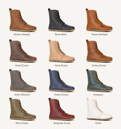 Men Earth Grounding Barefoot Boots, Handmade Leather Moccasin Boot, Buffalo Sole, Wide Toe Box