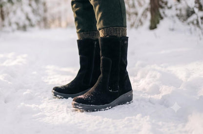 Custom Fit Winter Boots for Wide Feet, Handmade Black Leather Boots, Warm Fur Lined Boots, Personalized Comfort Shoes, Made to Measure