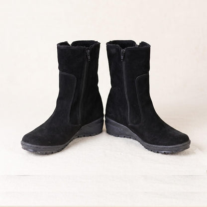 Custom Fit Winter Boots for Wide Feet, Handmade Black Leather Boots, Warm Fur Lined Boots, Personalized Comfort Shoes, Made to Measure