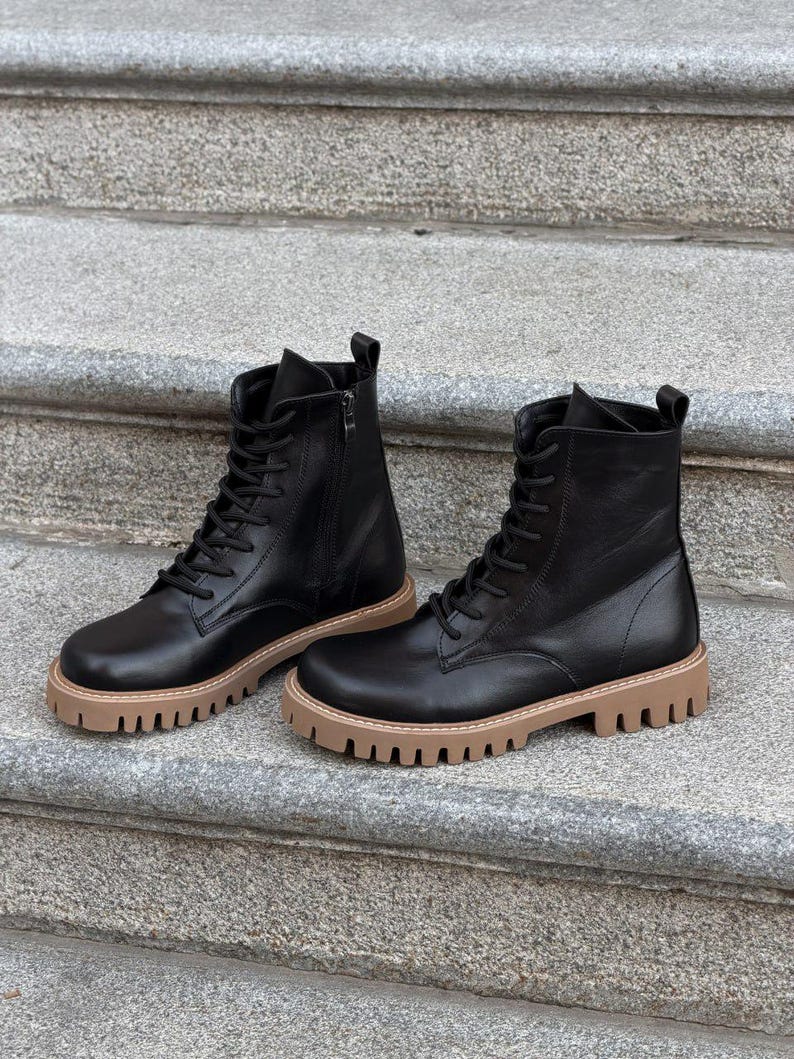 Women's Barefoot Boots, Wide Toe Box, Minimalist Footwear, Anatomical Shoes, Lace-up Boots, Mid Calf Booties, Combat Boots