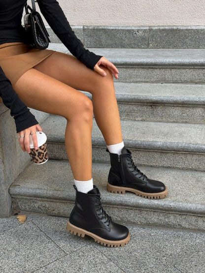 Women's Barefoot Boots, Wide Toe Box, Minimalist Footwear, Anatomical Shoes, Lace-up Boots, Mid Calf Booties, Combat Boots