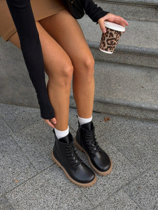 Women's Barefoot Boots, Wide Toe Box, Minimalist Footwear, Anatomical Shoes, Lace-up Boots, Mid Calf Booties, Combat Boots