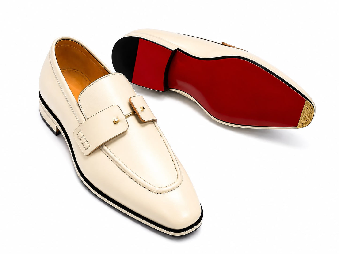 Luxury Black Leather Horsebit Loafers – Handcrafted Dress Shoes with Red Leather Sole