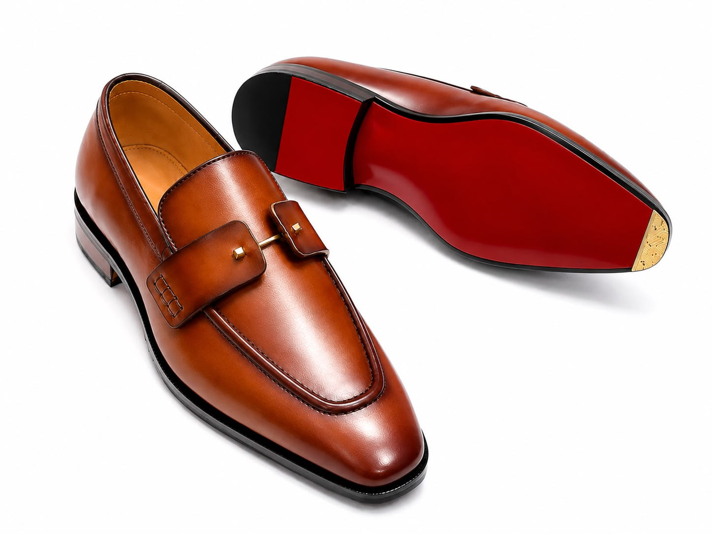 Luxury Black Leather Horsebit Loafers – Handcrafted Dress Shoes with Red Leather Sole