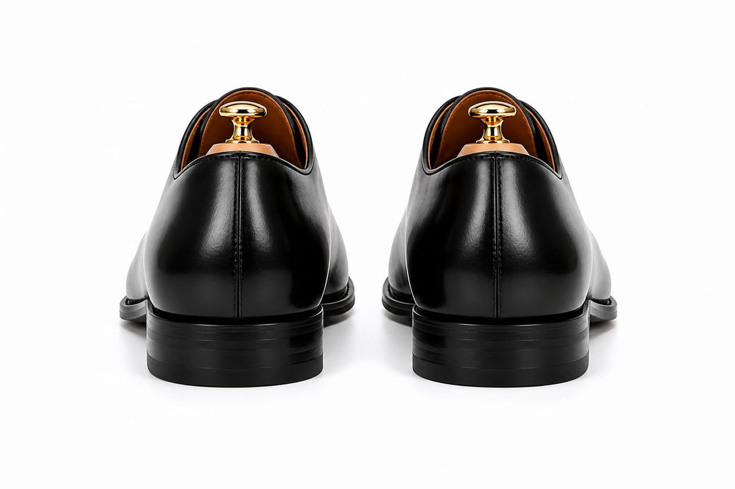 Black Wholecut Oxford Shoes — Handmade, Red Leather Sole | PelleVista